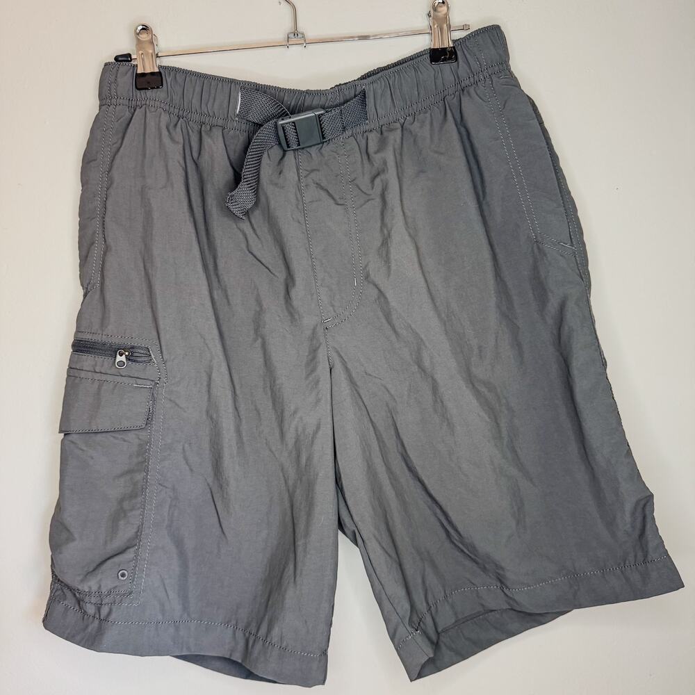 Columbia PFG Grey Belted Nylon Hiking Water Shorts Mesh Brief Size S